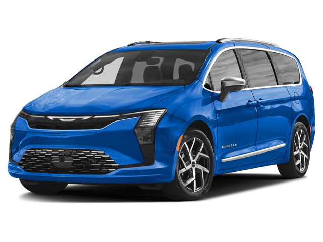 Blue 2027 Chrysler Pacifica with refreshed front fascia