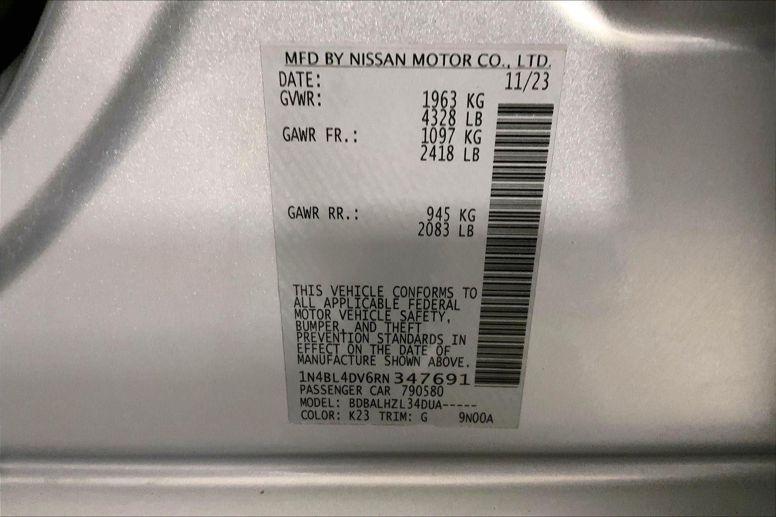 2024 Nissan Altima 2.5 SV