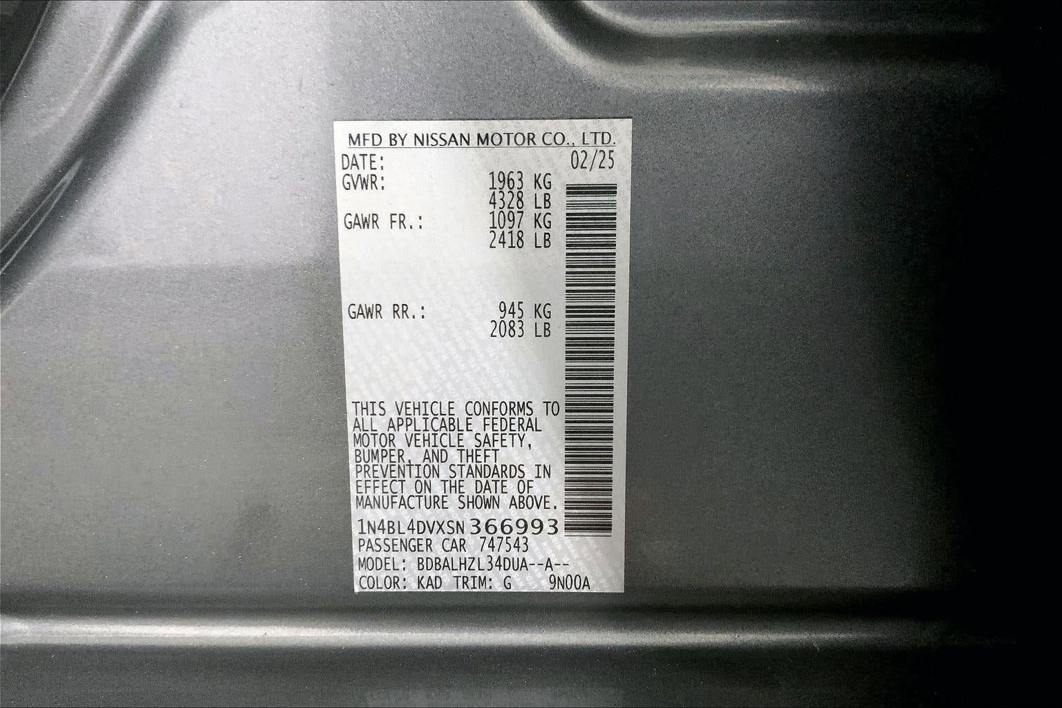 2025 Nissan Altima SV