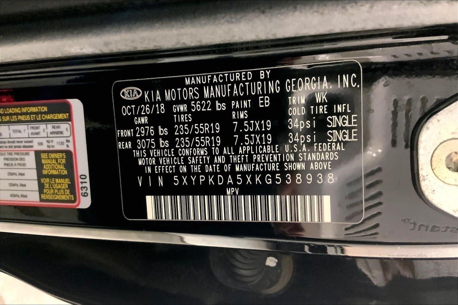 2019 Kia Sorento SX V6