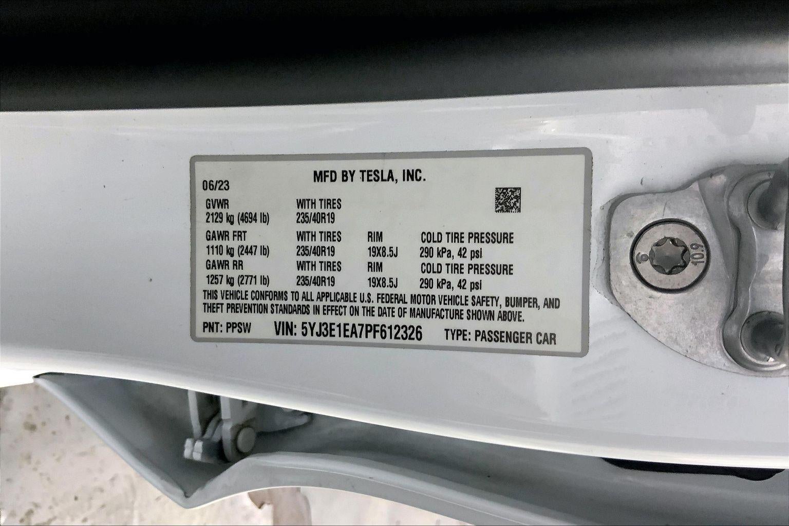 2023 Tesla Model 3 4DR RWD