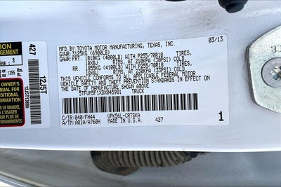 2013 Toyota Tundra 4WD Truck DBL 4WD V8 4.6 SR