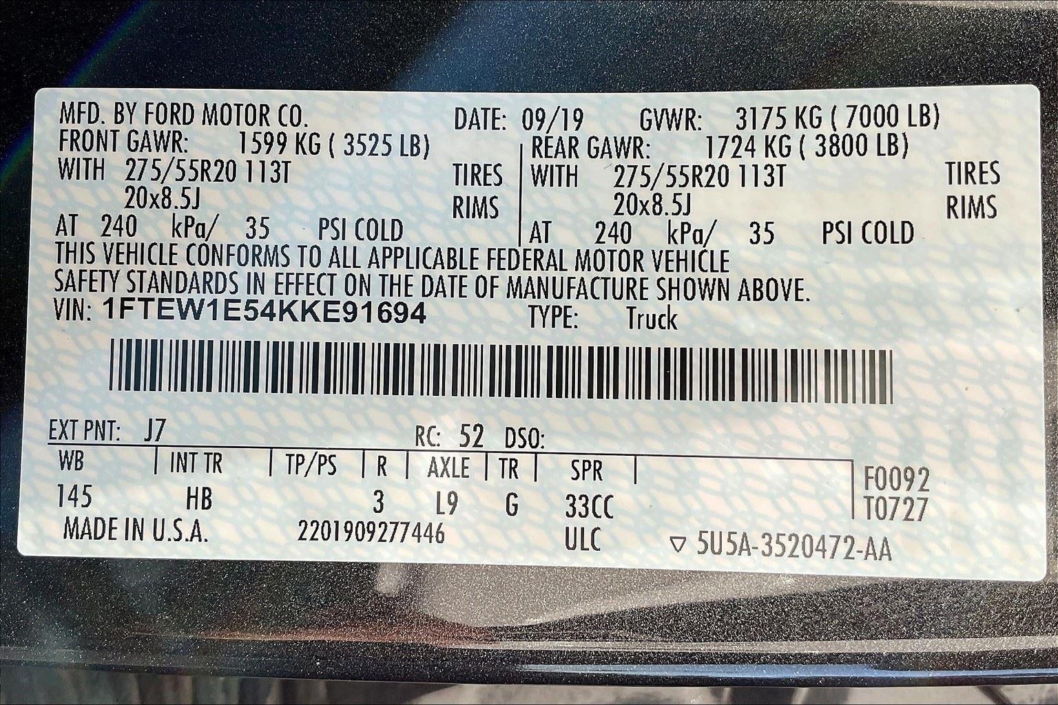 2019 Ford F-150 XL