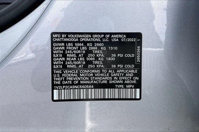 2022 Volkswagen Atlas 2.0T SE