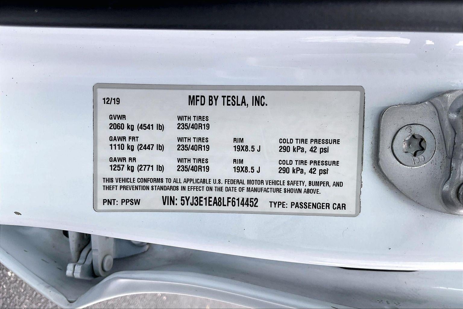 2020 Tesla Model 3 Standard Range Plus