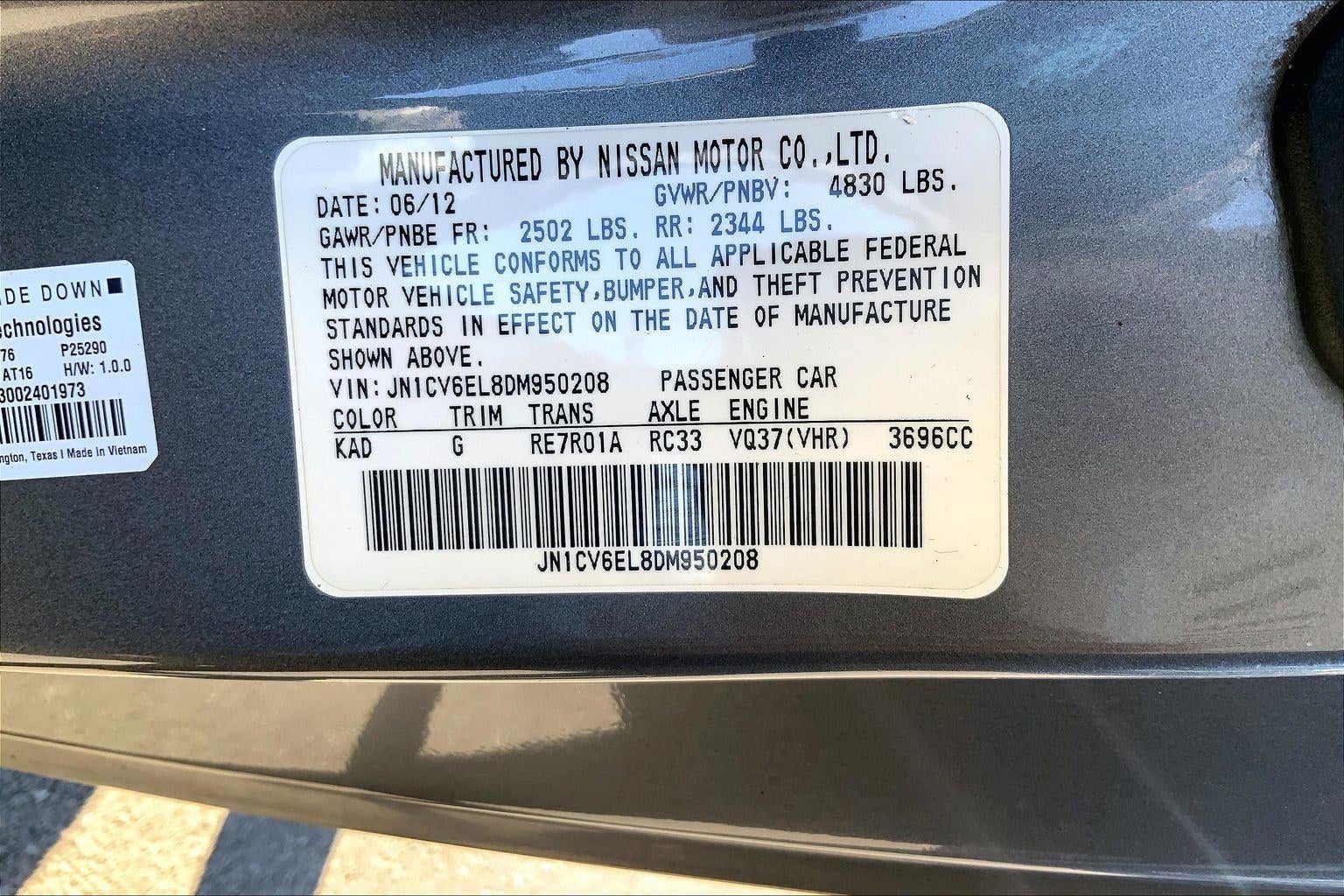 2013 INFINITI G37 Coupe x