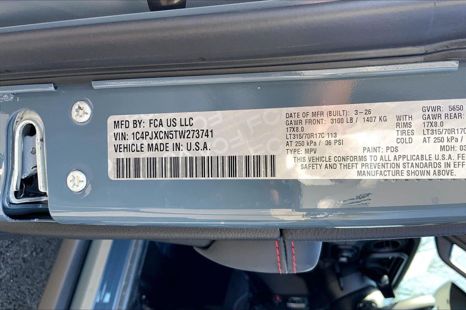 2026 Jeep Wrangler WRANGLER 2-DOOR RUBICON X