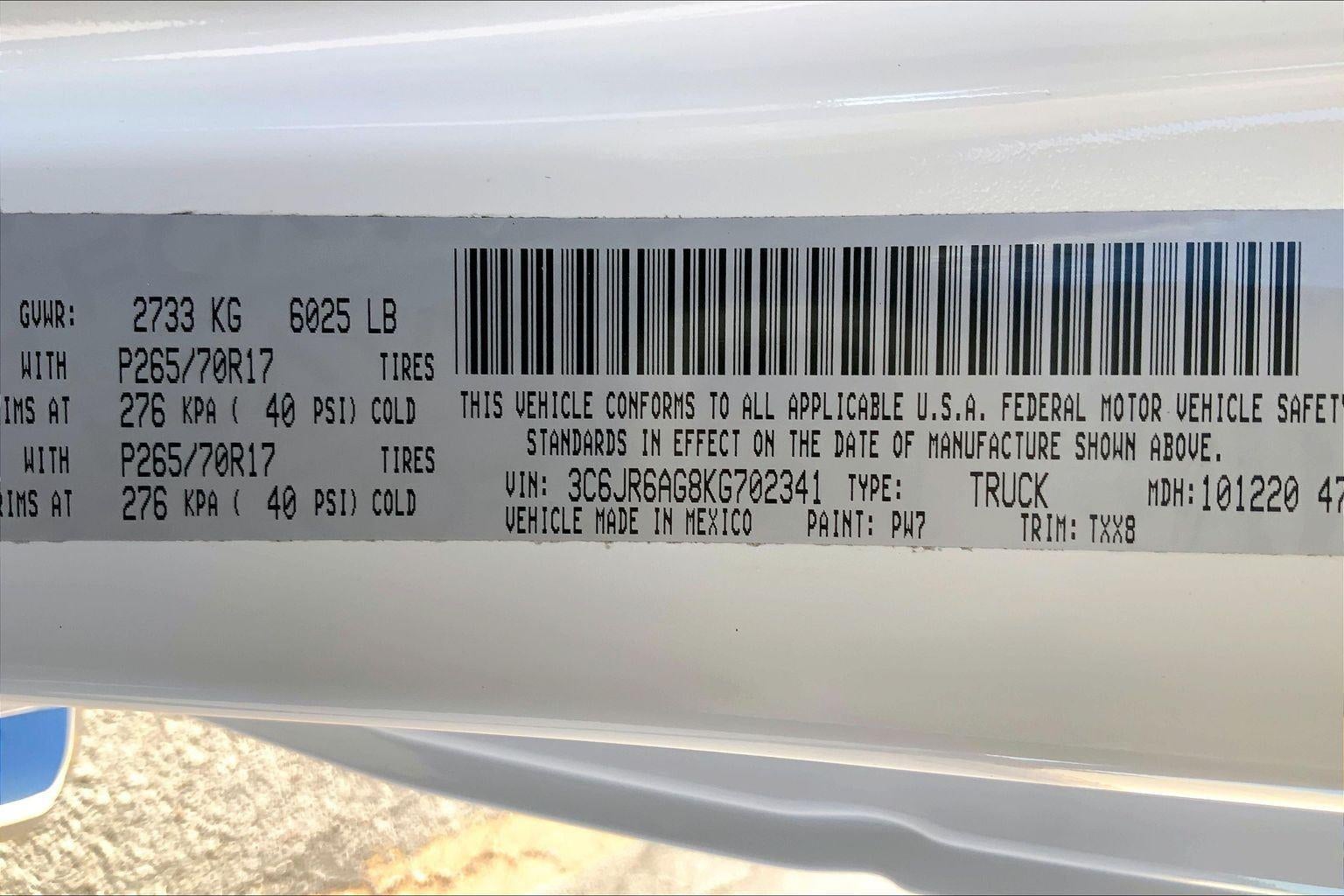 2019 RAM 1500 Classic Tradesman Regular Cab 4x2 6'4' Box