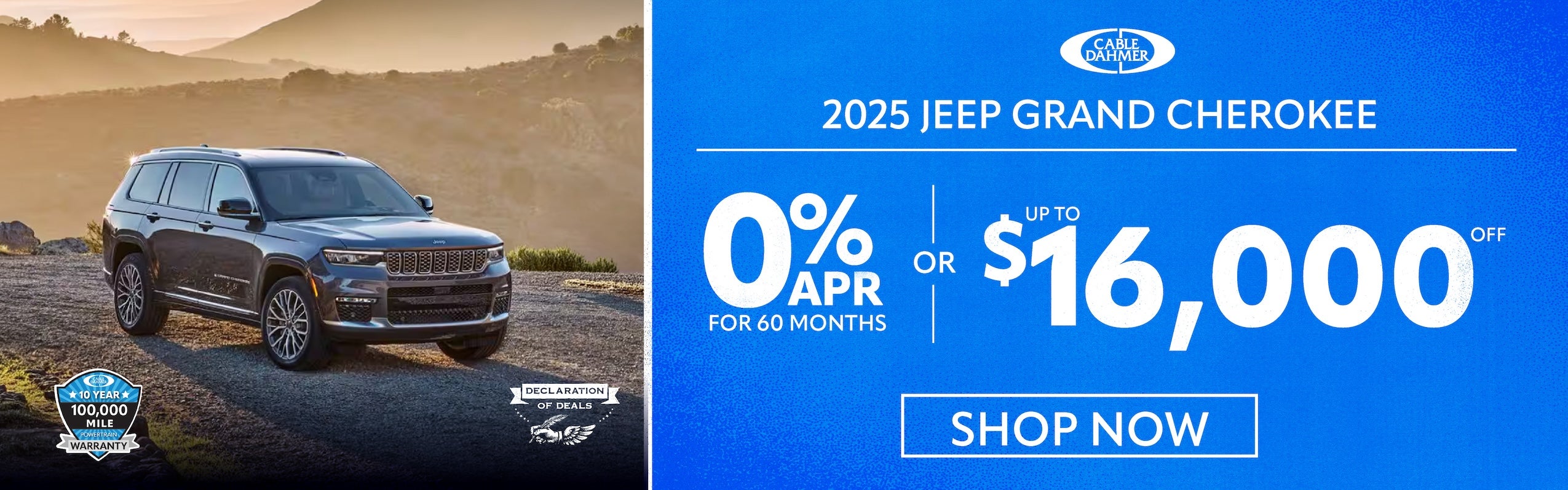 2025 Jeep Grand Cherokee As low as 0% for 60 months or up to