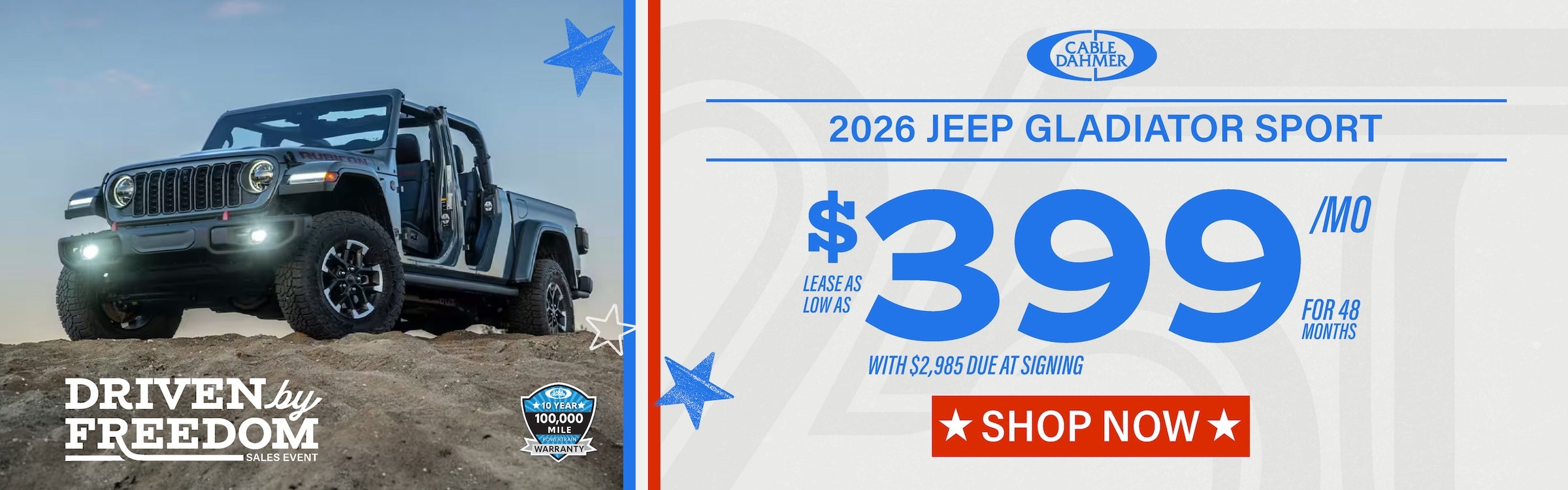Lease as low as $399/mo for 48 months with $2,985 due at sig