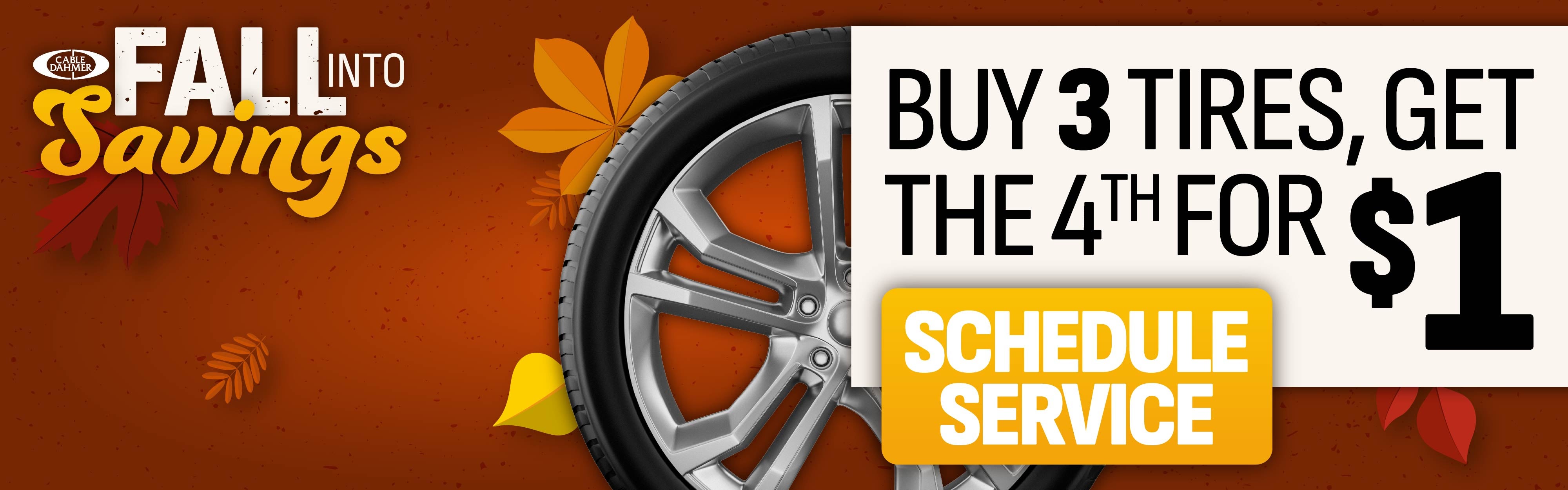 buy 3 tires get one for $1