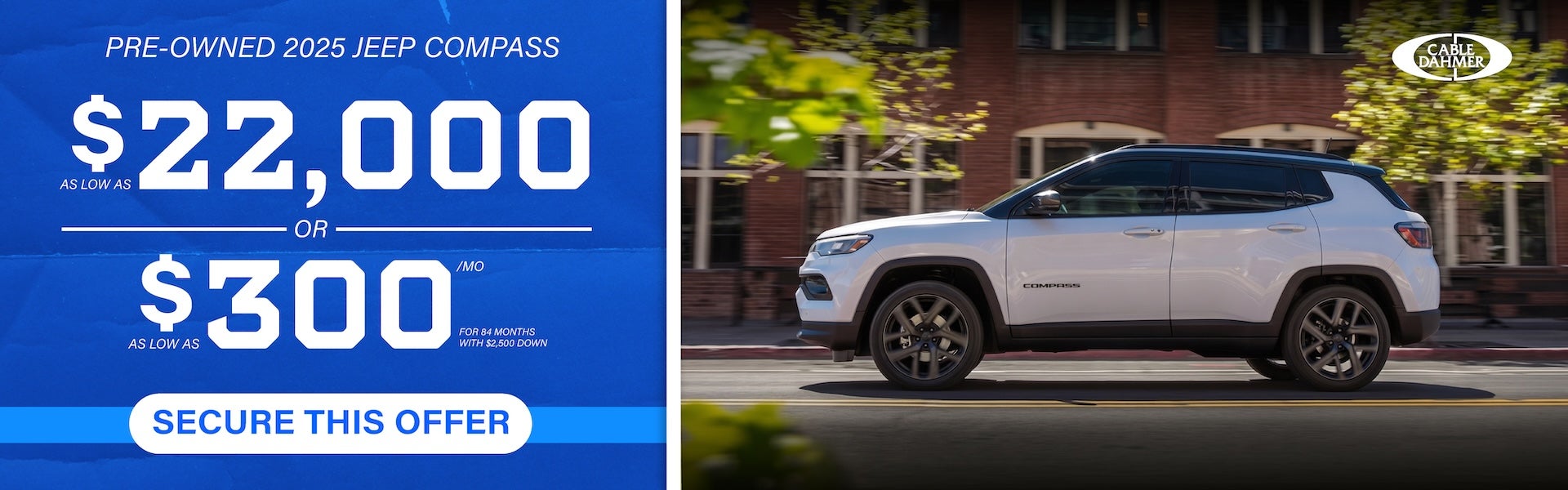 Used 2025 Jeep Compass as low as $22,000