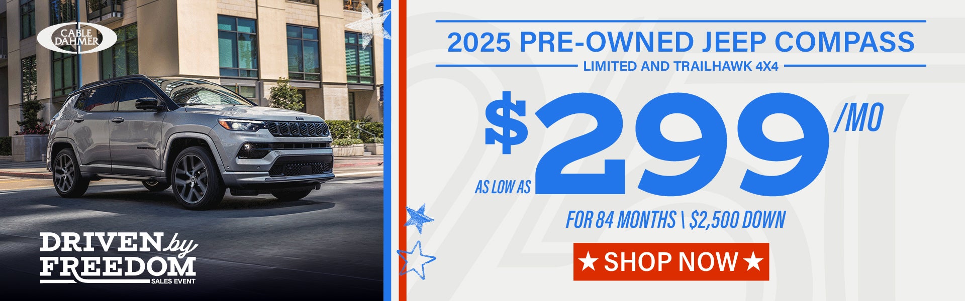 As low as $299/mo for 84 months with $2,500 down 