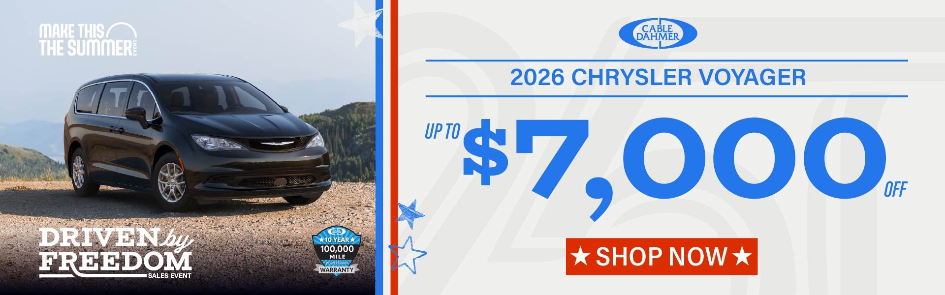 Up to $7,000 off Chrysler Voyager